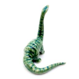 Miniature Ceramic Dinosaur Dino Jurassic Animal Little Green Blue Figurine Small Statue Tiny Decoration Collectible Hand Painted Figure Deco - thumbnail 3