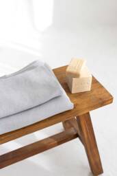 Organic Linen Bath Towel Set, Cloud Grey, Handmade in Lithuania - thumbnail 1
