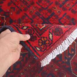 4'11x6'5 Bukhara Afghan Handmade Rug, Genuine Khal Mohammedi Area Turkmen Oriental Geometric Livingroom D??cor Rug - thumbnail 4