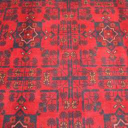 4'11x6'5 Bukhara Afghan Handmade Rug, Genuine Khal Mohammedi Area Turkmen Oriental Geometric Livingroom D??cor Rug - thumbnail 3