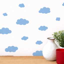 Cloud Wall Decals Peel & Stick, Removable Vinyl Stickers For Nursery Bedroom Decor, Minimal Boho Kids Room Decor - thumbnail 2