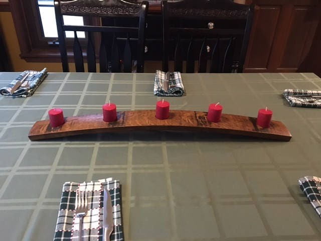 Barrel Stave Candle Holder