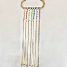 Pastel Rainbow, Colourful, Wall Decor, Hanging, Ribbon, Macrame, Cloud, Home, Knotty_Baby, Rainbow Cloud - thumbnail 2