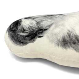 Shih Tzu Pillow, Contour Shaped, Black & White Silkscreen Printed Throw Perfect Gift For Dog Lovers - thumbnail 2