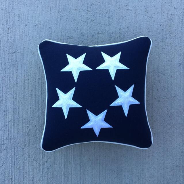 4Th Of July America 5 Star Decorative Wool Letterman Pillow - image 1