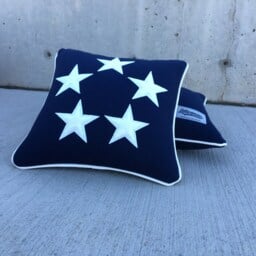 4Th Of July America 5 Star Decorative Wool Letterman Pillow - thumbnail 2