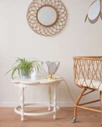 Flower Table Lamp - Baby Blue & Gold