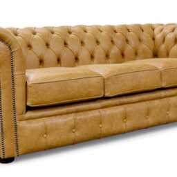Lounging Sofa Living Room 3 Seater Couch Authentic Real Leather Tan Premium Distressed - thumbnail 2