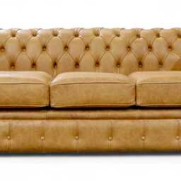 Lounging Sofa Living Room 3 Seater Couch Authentic Real Leather Tan Premium Distressed - thumbnail 3