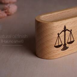 Solid Wood Personalized Psychologist Gift Psychiatrist Therapist Psychotherapist Business Card Holder Psychology Desktop Case Doctor - thumbnail 4