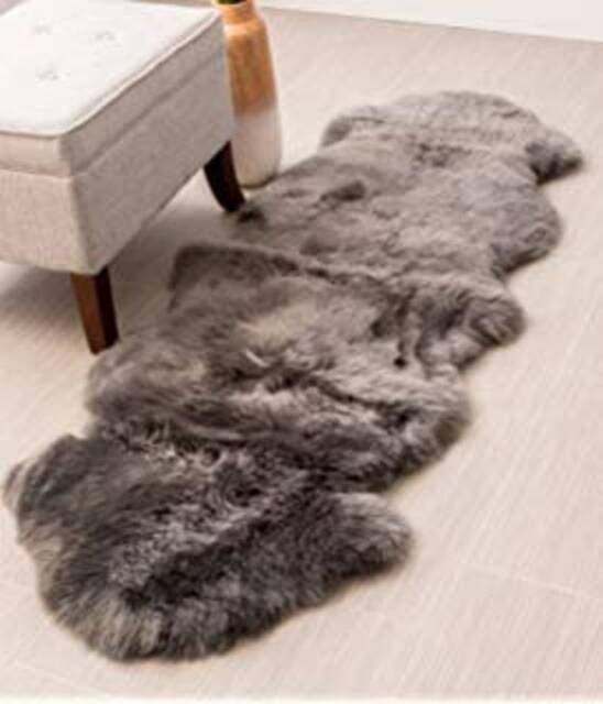 Genuine Australian Sheepskin Rug Double Pelt Taupe Fur, Approx. 2Ft X 6Ft Wool Fur - image 1