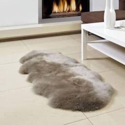 Genuine Australian Sheepskin Rug Double Pelt Taupe Fur, Approx. 2Ft X 6Ft Wool Fur - thumbnail 3