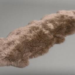 Genuine Australian Sheepskin Rug Double Pelt Taupe Fur, Approx. 2Ft X 6Ft Wool Fur - thumbnail 2