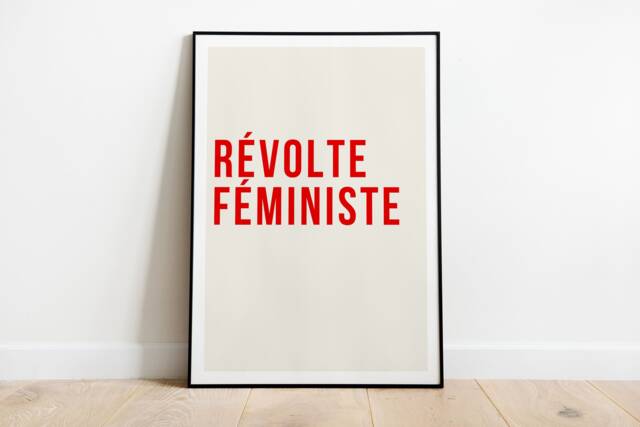 R??volte F??ministe - French Feminist Revolt Quote Unframed A3 A4 A5 -Feminist Poster Politics Left Wing Print Socialist Activism Art - image 1
