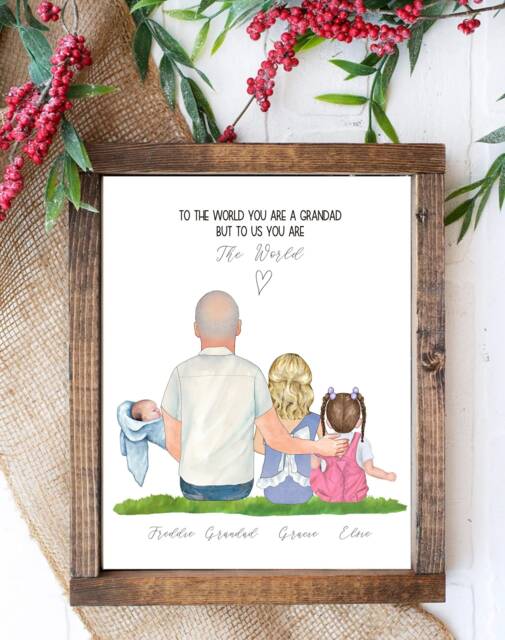 Personalised Grandad Print Gift, Print From Grandchildren, Birthday Christmas Gift - image 1