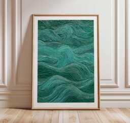 Abstract Wave Poster, Ocean Inspired Wall Art, Modern Line Art Print, Minimalist Sea Pattern, Calming Coastal Decor For Home - thumbnail 1
