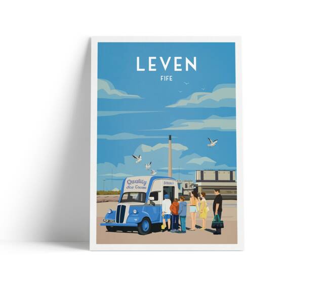 Leven Print - East Fife Poster Power Station Ice Cream Van