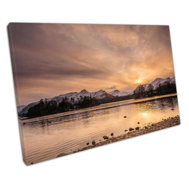 Catbells Lake District Canvas Wall Art Print For Home Office Decor Derwent Water Cumbria - image 1