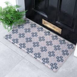 Mosaic Tile Pattern Doormat - Minimal Entryway Carpet Print Welcome Farmhouse Decor