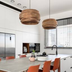 Handcrafted Bamboo Lampshade Wood Pendant Light - Mid Century Lighting Us Prepaid Tariffs- Chandelier Kitchen-And-Dining Cloud - thumbnail 2