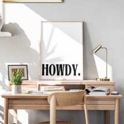 Howdy - Typography Poster, Home Decor, Fun Wall Art, Bold Prints, Bedroom Posters, House Office Decor - thumbnail 3