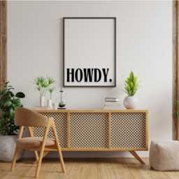 Howdy - Typography Poster, Home Decor, Fun Wall Art, Bold Prints, Bedroom Posters, House Office Decor - thumbnail 2