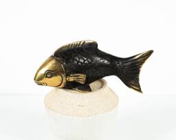 Bronze Fish Figurine, 5.2 Inch Length, Animal Statue, Brass Decor, Ornament, Nursery Home Gift For Mom, Birthday