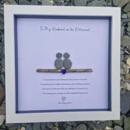 Retirement Gift For My Husband Good Luck Present, Pebble Art Picture Framed Poem, Wall Art, Home Decor Gift. Personalised - thumbnail 3