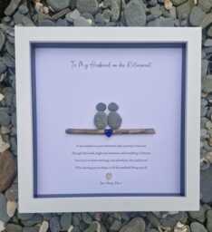 Retirement Gift For My Husband Good Luck Present, Pebble Art Picture Framed Poem, Wall Art, Home Decor Gift. Personalised