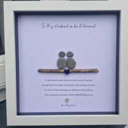 Retirement Gift For My Husband Good Luck Present, Pebble Art Picture Framed Poem, Wall Art, Home Decor Gift. Personalised - thumbnail 2