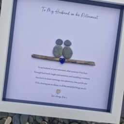 Retirement Gift For My Husband Good Luck Present, Pebble Art Picture Framed Poem, Wall Art, Home Decor Gift. Personalised - thumbnail 4