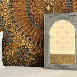 Handcrafted Moroccan Brass Wall Mirror Elegant Mosque Design - thumbnail 2