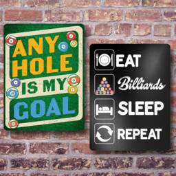 8 Ball Pool Metal Sign Billiards Wall Art, Man Cave Decor - thumbnail 3