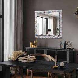Eyes Pattern Mirror, Rectangular Mirror With Frame, Purple Wall Printed Decorative Bathroom - thumbnail 2
