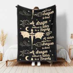 Fourth Wing Merch Blanket, Fantasy Reading, Dragon Blanket For Book Lover, Throw, Velveteen, Rider Merch - thumbnail 2