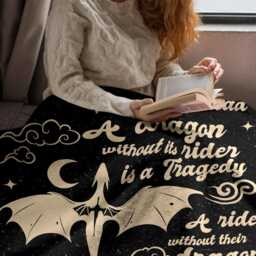 Fourth Wing Merch Blanket, Fantasy Reading, Dragon Blanket For Book Lover, Throw, Velveteen, Rider Merch - thumbnail 3