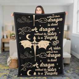 Fourth Wing Merch Blanket, Fantasy Reading, Dragon Blanket For Book Lover, Throw, Velveteen, Rider Merch - thumbnail 4