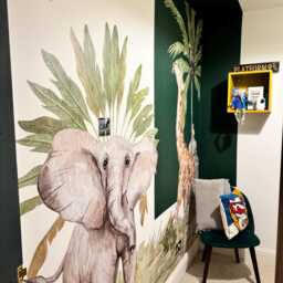 Large Nursery Safari Decor - Wall Mural Sticker Art Vinyl Watercolor Kids Stickers Elephant - thumbnail 2