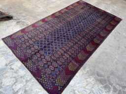 5'5x10'2 Afghan Mushwani Hand-Knotted Wool Rug - Tribal Diamond Design Carpet Vintage Oriental Accent For Living Room Or Hallway - thumbnail 1