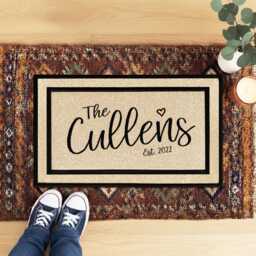 Customized Family Welcome Mat - Personalized Last Name Doormat Unique Housewarming Gift - thumbnail 3