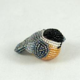 Chickadee Beaded Miniature Bird Figurine - thumbnail 3