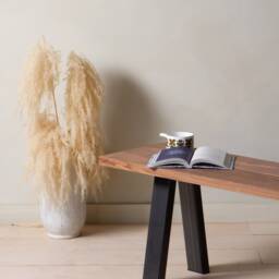 Konk ??? Ormst??ng Bench [Walnut] Industrial Modern Oak Or Walnut Dining Seat, Minimalist Hallway Seating, Side Table - thumbnail 2