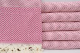 "Turkish Pink Blanket, 100%cotton Blanket, Turkish Blanket, Blanket, Peshtemal Cover, Beach Throw, Bedspread, Bed Cover, Bed Rug, 75""x91"