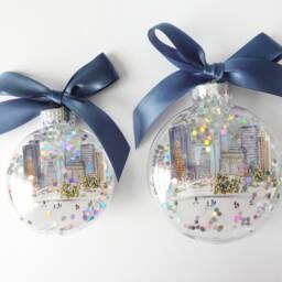 Central Park Ice Skating in Nyc Glitter Christmas Ornament/New York City Ornament, Nyc, Park, Souvenir - thumbnail 3