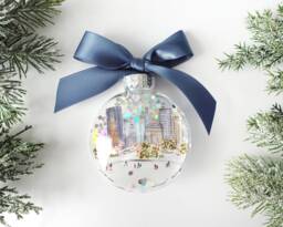 Central Park Ice Skating in Nyc Glitter Christmas Ornament/New York City Ornament, Nyc, Park, Souvenir