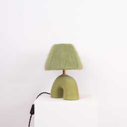 Handmade Ceramic Table Lamp Cactus Green Designer Lighting - thumbnail 2