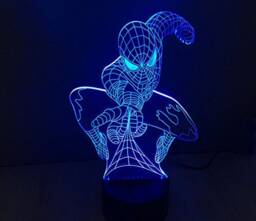 Personalized Spider-Man 3D Illusion Led Lamp, Bluetooth App Control - thumbnail 3