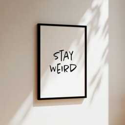 stay Weird Boys Bedroom Poster Print - Prints Teen Decor Sign Quirky Black & White - thumbnail 3