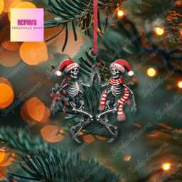 Personalized Dancing Skeleton Couple Acrylic Christmas Ornament