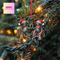 Personalized Dancing Skeleton Couple Acrylic Christmas Ornament - thumbnail 2